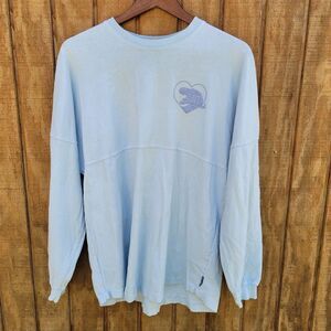 Spirit Jersey Lt Blue Glitter TRex Front W/FIERCE Spellout On Back Womens Size M